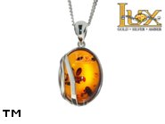 Jewellery SILVER sterling pendant.  Stone: amber. TAG: ; name: P-824; weight: 4.3g.
