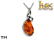Jewellery SILVER sterling pendant.  Stone: amber. TAG: ; name: P-839; weight: 3.1g.
