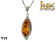 Jewellery SILVER sterling pendant.  Stone: amber. TAG: ; name: P-842; weight: 4.3g.