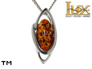Jewellery SILVER sterling pendant.  Stone: amber. TAG: ; name: P-846; weight: 3g.