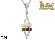 Jewellery SILVER sterling pendant.  Stone: amber. TAG: ; name: P-853; weight: 3.1g.