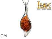 Jewellery SILVER sterling pendant.  Stone: amber. TAG: ; name: P-867; weight: 3.7g.