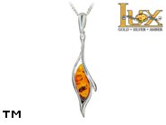 Jewellery SILVER sterling pendant.  Stone: amber. TAG: ; name: P-875; weight: 2.3g.