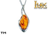 Jewellery SILVER sterling pendant.  Stone: amber. TAG: ; name: P-890; weight: 1.93g.