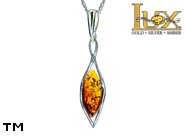 Jewellery SILVER sterling pendant.  Stone: amber. TAG: ; name: P-897; weight: 1.7g.