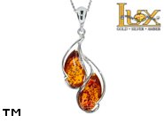 Jewellery SILVER sterling pendant.  Stone: amber. TAG: ; name: P-901; weight: 2.9g.