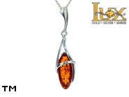 Jewellery SILVER sterling pendant.  Stone: amber. TAG: ; name: P-907; weight: 2.3g.