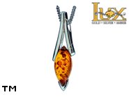 Jewellery SILVER sterling pendant.  Stone: amber. TAG: ; name: P-923; weight: 3.6g.