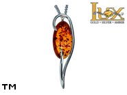 Jewellery SILVER sterling pendant.  Stone: amber. TAG: ; name: P-925; weight: 2.3g.