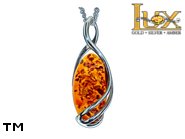 Jewellery SILVER sterling pendant.  Stone: amber. TAG: ; name: P-926; weight: 2.35g.