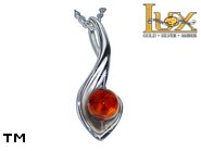 Jewellery SILVER sterling pendant.  Stone: amber. TAG: ; name: P-937; weight: 1.85g.