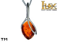 Jewellery SILVER sterling pendant.  Stone: amber. TAG: ; name: P-942; weight: 2.4g.