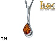Jewellery SILVER sterling pendant.  Stone: amber. TAG: ; name: P-962; weight: 1.6g.
