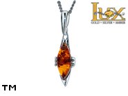 Jewellery SILVER sterling pendant.  Stone: amber. TAG: ; name: P-964; weight: 1.6g.