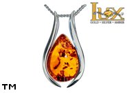 Jewellery SILVER sterling pendant.  Stone: amber. TAG: ; name: P-968; weight: 4.9g.