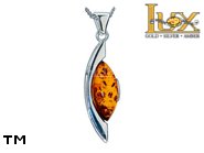 Jewellery SILVER sterling pendant.  Stone: amber. TAG: ; name: P-977; weight: 2.7g.