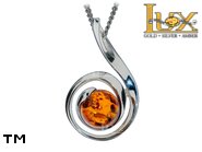 Jewellery SILVER sterling pendant.  Stone: amber. TAG: ; name: P-979; weight: 3.2g.