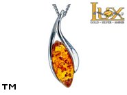 Jewellery SILVER sterling pendant.  Stone: amber. TAG: ; name: P-990; weight: 2.6g.