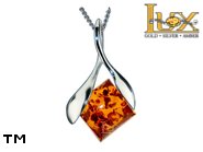 Jewellery SILVER sterling pendant.  Stone: amber. TAG: ; name: P-991; weight: 3.7g.
