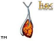 Jewellery SILVER sterling pendant.  Stone: amber. TAG: ; name: P-996-1; weight: 3g.