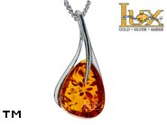 Jewellery SILVER sterling pendant.  Stone: amber. TAG: ; name: P-996-2; weight: 1.7g.