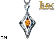 Jewellery SILVER sterling pendant.  Stone: amber. TAG: ; name: P-999; weight: 3.6g.