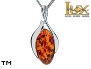 Jewellery SILVER sterling pendant.  Stone: amber. TAG: ; name: P-A01; weight: 3.1g.