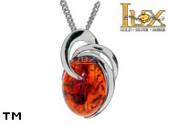 Jewellery SILVER sterling pendant.  Stone: amber. TAG: ; name: P-A02; weight: 3.2g.