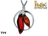 Jewellery SILVER sterling pendant.  Stone: amber. TAG: ; name: P-A03; weight: 2.1g.