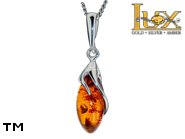 Jewellery SILVER sterling pendant.  Stone: amber. TAG: ; name: P-A06; weight: 1.9g.