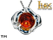 Jewellery SILVER sterling pendant.  Stone: amber. TAG: nature; name: P-A32; weight: 3.5g.