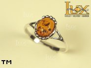 Jewellery SILVER sterling ring.  Stone: amber. TAG: ; name: R-143; weight: 2.6g.