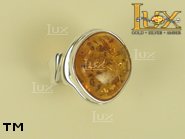 Jewellery SILVER sterling ring.  Stone: amber. TAG: ; name: R-768-2; weight: 8.1g.