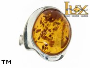 Jewellery SILVER sterling ring.  Stone: amber. TAG: ; name: R-769; weight: 8.6g.