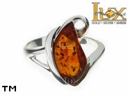 Jewellery SILVER sterling ring.  Stone: amber. TAG: ; name: R-839; weight: 2.8g.