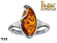 Jewellery SILVER sterling ring.  Stone: amber. TAG: ; name: R-890; weight: 2.5g.