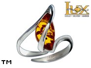 Jewellery SILVER sterling ring.  Stone: amber. TAG: ; name: R-972J; weight: 3g.