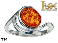 Jewellery SILVER sterling ring.  Stone: amber. TAG: ; name: R-981; weight: 2.4g.