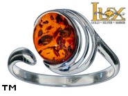 Jewellery SILVER sterling ring.  Stone: amber. TAG: ; name: R-981J; weight: 2.2g.