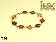 Jewellery SILVER sterling bracelet.  Stone: amber. TAG: ; name: B-007; weight: 12.9g.