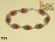 Jewellery SILVER sterling bracelet.  Stone: amber. TAG: ; name: B-031; weight: 11.6g.