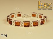 Jewellery SILVER sterling bracelet.  Stone: amber. TAG: ; name: B-07AM; weight: 20.8g.