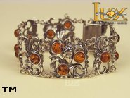 Jewellery SILVER sterling bracelet.  Stone: amber. TAG: clasic; name: B-106; weight: 33.5g.