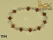 Jewellery SILVER sterling bracelet.  Stone: amber. TAG: ; name: B-109-1; weight: 10.7g.