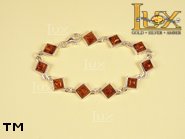 Jewellery SILVER sterling bracelet.  Stone: amber. TAG: ; name: B-109-2; weight: 8.7g.