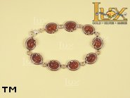 Jewellery SILVER sterling bracelet.  Stone: amber. TAG: clasic; name: B-111; weight: 11.9g.