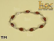 Jewellery SILVER sterling bracelet.  Stone: amber. TAG: ; name: B-138-2; weight: 9.9g.