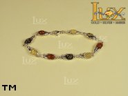 Jewellery SILVER sterling bracelet.  Stone: amber. TAG: ; name: B-209; weight: 8g.