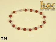 Jewellery SILVER sterling bracelet.  Stone: amber. TAG: ; name: B-211; weight: 10.8g.