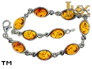 Jewellery SILVER sterling bracelet.  Stone: amber. TAG: ; name: B-340-1; weight: 10.5g.